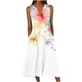thumbnail image 1 of Ovzne Robes d'Été pour Femmes 2025 Robe Robe d'Été Décontractée pour Femmes Dégradé Sans Manches Col en V Longue Robe Grande Taille Robe Maxi Liquidation, 1 of 4