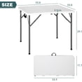 thumbnail image 2 of FDW Square Folding Outdoor Dining Table, 34-Inch Portable Height-Adjustable Party Table with Carry Handle, Plastic, White, 2 of 7