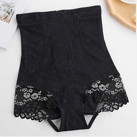 ylioge Womens Lace Shapewear Underwear Zipper High Waisted Butt Lifting Shaping Panties Sexy Hollow Out Comfort Stretchy Compression Briefs