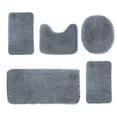 thumbnail image 2 of Dvkptbk Solid Color Bath Mats 5 Set Bathroom Rugs For 5 Pcs Toilet Mats Universal Soft Longhair Water Absorption Non-Slip Thick Machine Washable Easy To Dry Dark Color, 2 of 7