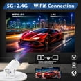 thumbnail image 2 of Mini Projector with WiFi 6 and Bluetooth 5.0, Featuring Android 11 OS, Automatic Keystone Correction, 180 Viewing Angle, 130-Inch Display, 2 of 8