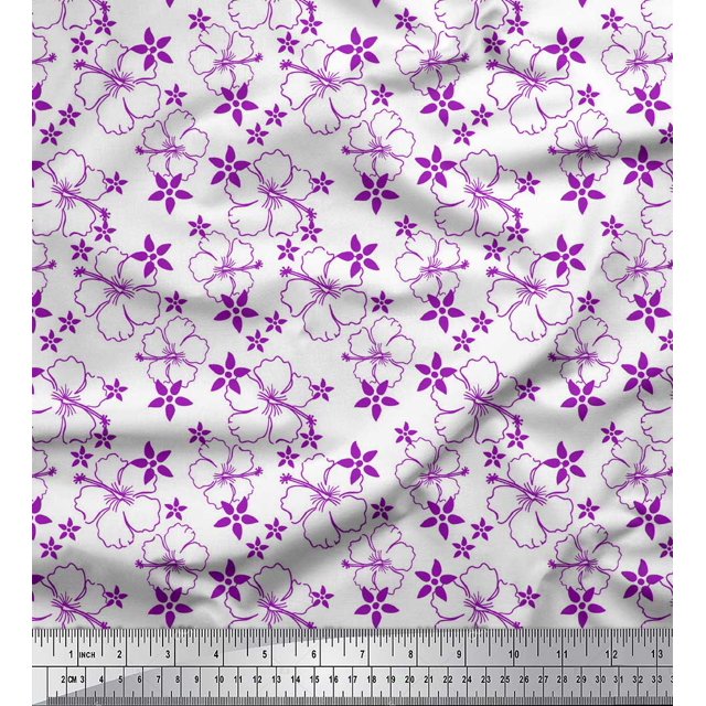 Soimoi polyester Crepe Fabric Artistic Floral Fabric Prints By Yard 52 Inch Wide