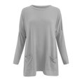 thumbnail image 4 of 2025 Femmes Automne et Hiver Femmes Manches Longues Cold Gear Confortable Col Rond Long Chemises Opaques pour Femmes Manche Longue T-Shirt Femmes Col Roulé Simulé Haut à Manches Longues Poche Manches Bouffantes Imprimé, 4 of 4