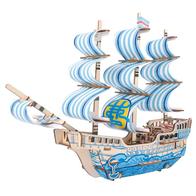 Kids Wooden Puzzle Kit DIY Merchant Ship Design Wooden Trick Wooden Model Kit