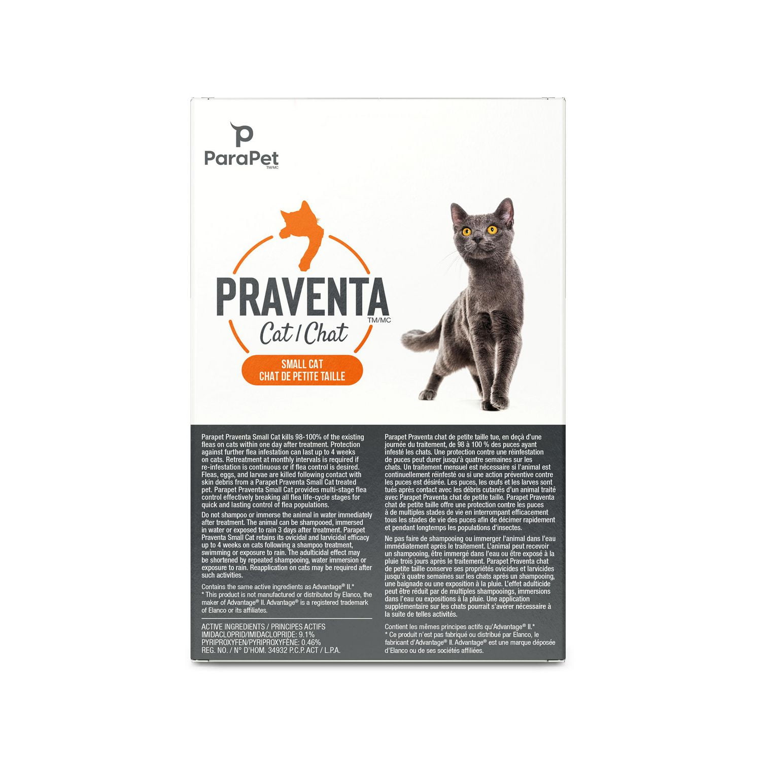 Parapet Praventa Traitement contre les Puces pour Chats de Petite Taille, 1 Tube