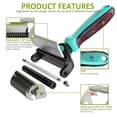 thumbnail image 3 of 2 in 1 Professional Grooming Rake for Cats & Dogs-Dematting Comb for Easy Mats & Tangles Removing,Hair Removal Cleaner for Pets(Cyan), 3 of 7
