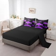 thumbnail image 3 of Ensemble de couette Imprimée tennis YST 7 Pcs pour jeunes garçons, Twin, noir violet, 3 of 4