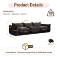 thumbnail image 2 of The Magic Home 3-Seater Modular Floor L-Shaped Chenille Sectional Sofa, Black, 2 of 12