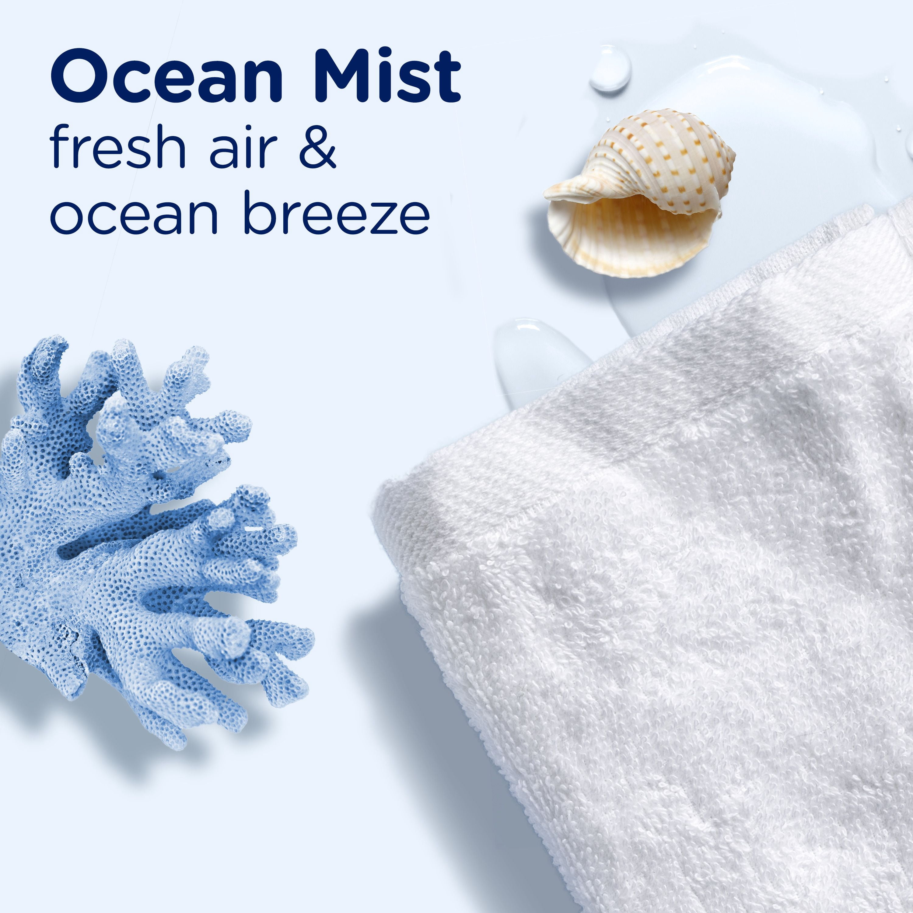 Perles rehausse-parfum pour lessive Downy Léger, parfum Brume océanique, perles pour les tissus pour la lessive, conçues pour être douces avec une légère bouffée de parfum, sans parfums prononcés