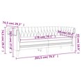 thumbnail image 4 of vidaXL Chesterfield Sofa 3-Seater Dark Green Fabric, 4 of 5