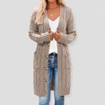 thumbnail image 2 of Pisexur Shacket Jacket Women Long Sleeve Cable Knit Long Cardigan Open Front Button Sweater Outerwear Pocketed Shirts Fall Jacket Shackets, 2 of 6