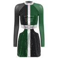 thumbnail image 3 of Jhaoyu Robe Déguisement des Années 60 pour Femmes, Mini Robe à Sequins Scintillants, Tenues de Spectacle, Vert m, 3 of 5