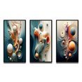 thumbnail image 2 of Designart "Organic Blessings from the Otherworldly Multiverse II" Minimalism Framed Wall Art Set Of 3 - White Abstract Minimalism Frame Gallery Set For Office Decor, 2 of 6