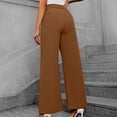 thumbnail image 4 of Timegard Work Pants for Women Casual Office Loose Pants Fall Ruched Straight Leg High Waist Trousers, 4 of 7