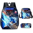 thumbnail image 3 of [Livraison Rapide] Sonic Jeu Dessin Animé Sac à Dos pour Enfants Étudiants Lunch Trousse Trois Pièces Cartable, 3 of 6