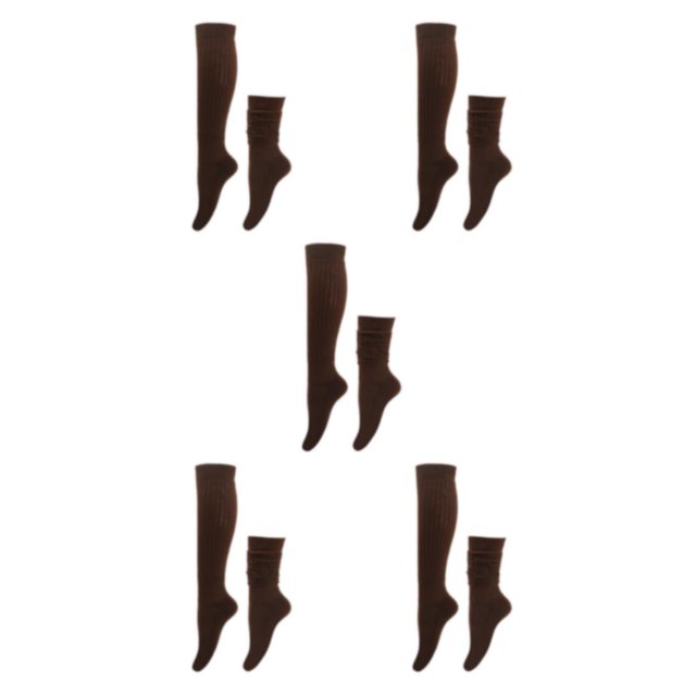 mmirethe 2piece Embrace Active Lifestyle With Polyester Made Slouch Socks Breathable Coffee 5Set