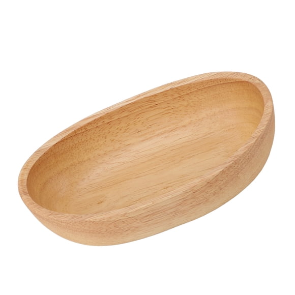 Wooden Bowl, Boat Shaped Salad Bowl Big Bowl, Versatile Fruit Bowl with Elegant Wood Grain for Salad, Soup, Oatmeal, Fruit
