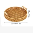thumbnail image 3 of Imitation Rattan Fruit Plates Hand-woven Japanese Bread Basket Steamed Bun Basket Living Room Home Storage Basket Rattan Tray, 3 of 5