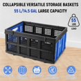 thumbnail image 2 of Ourlova Collapsible Plastic Foldable Storage Crate Basket, Stackable Utility Heavy Duty Milk Crate with Handle for Kitchen Office Camping Classroom Storage, 2 of 8