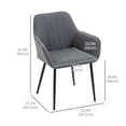 thumbnail image 3 of HOMCOM Ensemble de 2 Chaises de Salle à Manger, Chaises d'Appoint Rembourrées avec Pattes en Métal, 3 of 10