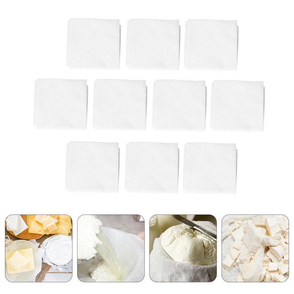 Minkissy 10Pcs Tofu Cheesecloth Cotton Muslin Fabric for Cooking Cheese and Straining Sauces Home Kitchen Use