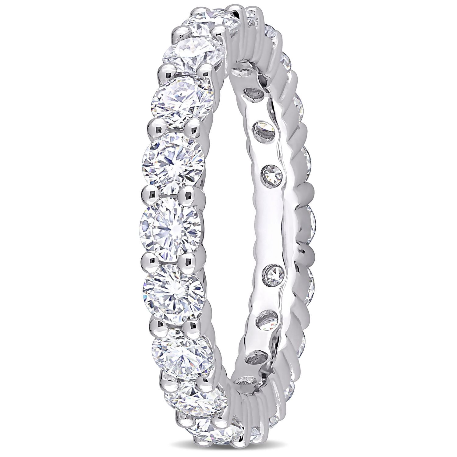 Bande d'éternité Miabella en argent sterling avec moissanite 3 carats p.g.t.