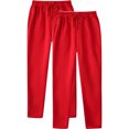 thumbnail image 1 of RXIRUCGD Men's Fashion Drawstring Elastic Waist Solid Color Casual Sweat Length Pants 2 PC, Red, Size: L, 1 of 5