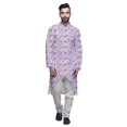 thumbnail image 1 of Atasi Long Sleeve Kurta Printed Button Down Asymmetric Designer Kurta For Boys, 1 of 5