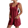 thumbnail image 1 of Dealovy Rompers for Women Summer Short Jumpsuits Dressy Casual Sleeveless Boho Overalls with Pockets, 1 of 7