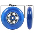 thumbnail image 3 of Roues de Trottinette de Remplacement avec Roulements Abec 7 100 mm Roue Bleue/rouge Lot de 4 pour Rasoir, 3 of 5