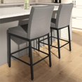 thumbnail image 3 of Amisco Perry Plus Tabouret de Comptoir 26 Pouces - Polyester Gris Argenté/métal Noir, 3 of 10