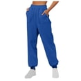 thumbnail image 1 of AherBiu Sweatpants Women High Waisted Fleece Solid Color Joggers with Pockets Fall Winter Loose Workout Running Gym Pants, 1 of 5