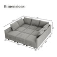 thumbnail image 4 of HONBAY Convertible Modular Sofa Sleeper Customizable Couches Sectional with Storage for Living Room, Grey, 4 of 6