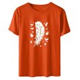 thumbnail image 5 of Dadaria Chemise Orange pour Femmes Hauts Manches Courtes T-Shirt Col Rond Été Chandail Blouses TG, 5 of 5
