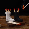 thumbnail image 4 of Ceramic Match Holder With Striker Boho Style Cowboy Boot Match Holder Match Stand Decoration For Fireplace Kitchen Decor, 4 of 20