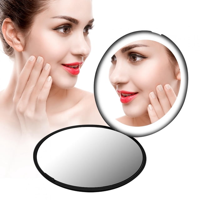 High-Power Energy-Saving Double-Sided Mirror Design 10X Mirror, Portable Mirror, Beginners For Make Up Makeup Lovers Dress Up