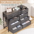 thumbnail image 3 of CazToi Multifunctional Rustic TV Stand Dresser 47 Inch Wide Chest of Drawers with 10 Fabric Drawers & Metal Frame, 3 of 7