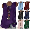 thumbnail image 5 of TopLLC Chemisier en Coton et Lin pour Femmes, Débardeur T-Shirt Ample Sans Manches pour Dames, Gilet d'Été Mode Grande Taille, T-Shirt Blouse Débardeur, 5 of 5