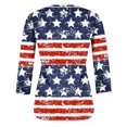 thumbnail image 5 of Chandails à Manches 3/4 pour Femmes, Imprimé Drapeau Américain, Blouses à Col Rond, Tunique Confortable, Chandail Patriotique avec Étoiles et Rayures, 5 of 5