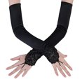 thumbnail image 2 of Gants Noirs Mitaines Sans Doigts Gants Longs Mariage Mariée Mode Paragraphe Gants en Dentelle, 2 of 5