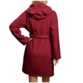 thumbnail image 4 of RXIRUCGD Mode Femmes Décontracté Uni Manches Longues Dames Ample Poche Garder au Chaud Peignoirs Faux Velours Tenue de Nuit Robe Chemises de Nuit( Rouge, Taille:TG ), 4 of 7