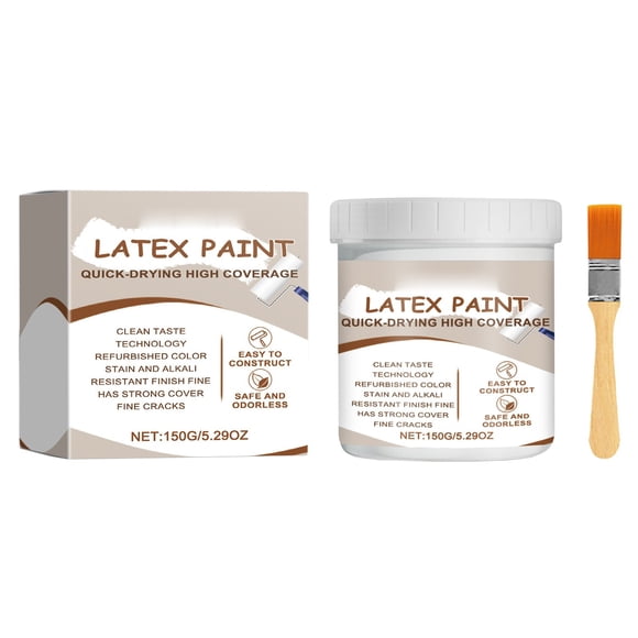BINGLI Peinture et Apprêt Tout Usage Blancs, Plat (Blanc Éclatant), 150 G/5,29 Oz – Latex pour Intérieur, Retouche Excellente, Haute Dissimulation, Peinture Durable pour Murs et Plafonds