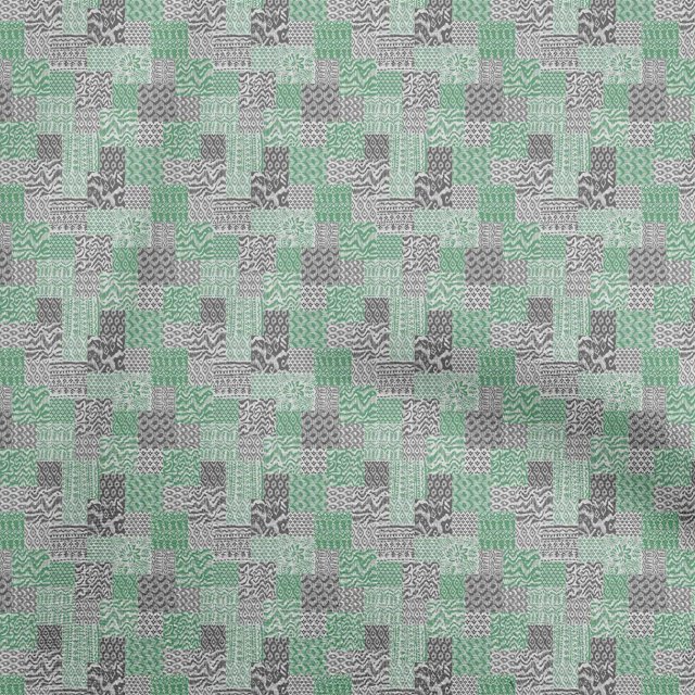 oneOone Rayon Sea Green Fabric Mix Ikat Craft Projects Decor Fabric Printed By The Yard 56 Inch Wide