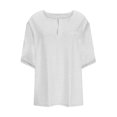 thumbnail image 4 of Plebaso Plus Size Tops for Women Short Sleeve V Neck Loose Blouses Casual Solid Color Womens Tunic Tops, 4 of 5