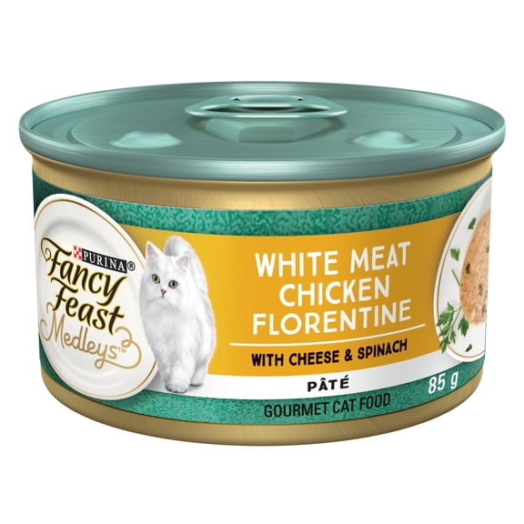 Fancy Feast Medleys White Meat Chicken Florentine Pâté, Wet Cat Food 85 g