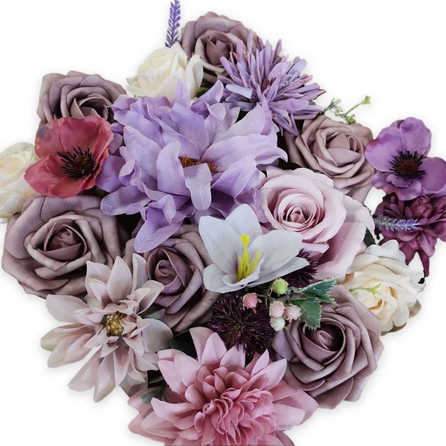 Wweixi Whimsical Blooms Low Maintenance Artificial Flower Collection Realistic purple LH001 1Set