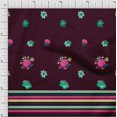 thumbnail image 1 of oneOone Georgette Viscose Fabric Stripe & Floral Panel Printed Craft Fabric BTY 42 Inch Wide, 1 of 1