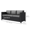 thumbnail image 3 of Outsunny Canapé en Rotin Osier 3 Places pour Patio avec Coussin, Gris, 3 of 10