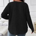 thumbnail image 4 of Besolor Plus Size Long Sleeve Tops for Women V Neck Pullover Sweaters Loose Dressy Curvy Hem Spring Fall Tunic Shirts, 4 of 7
