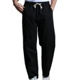 thumbnail image 1 of RXIRUCGD Pantalon Droit Décontracté pour Hommes, Mode, Taille Élastique avec Cordon, Noir, Taille : 2TG, 1 of 4